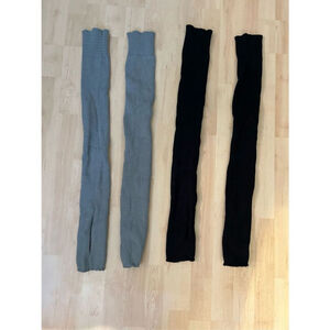 NEW SET OF 2 Leg Warmers Winter Warm Knee High Knitted Boot Cuffs gray black